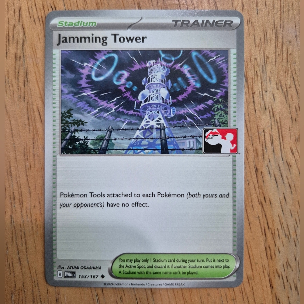 🔥 QTY 4 Pokemon Jamming Tower Stadium Trainer Card Play Stamped